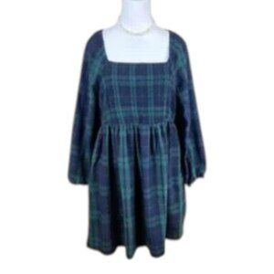 Old Navy Dress Plaid Black Watch Square Neck (XL)